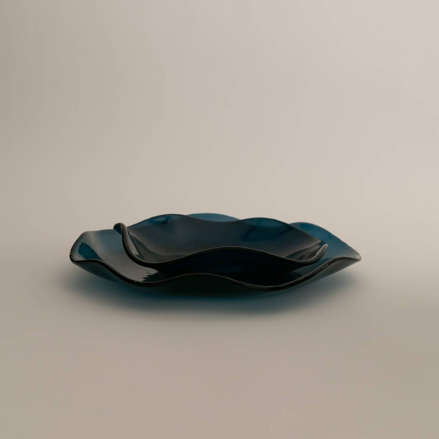 Small Petal Plate, Indigo