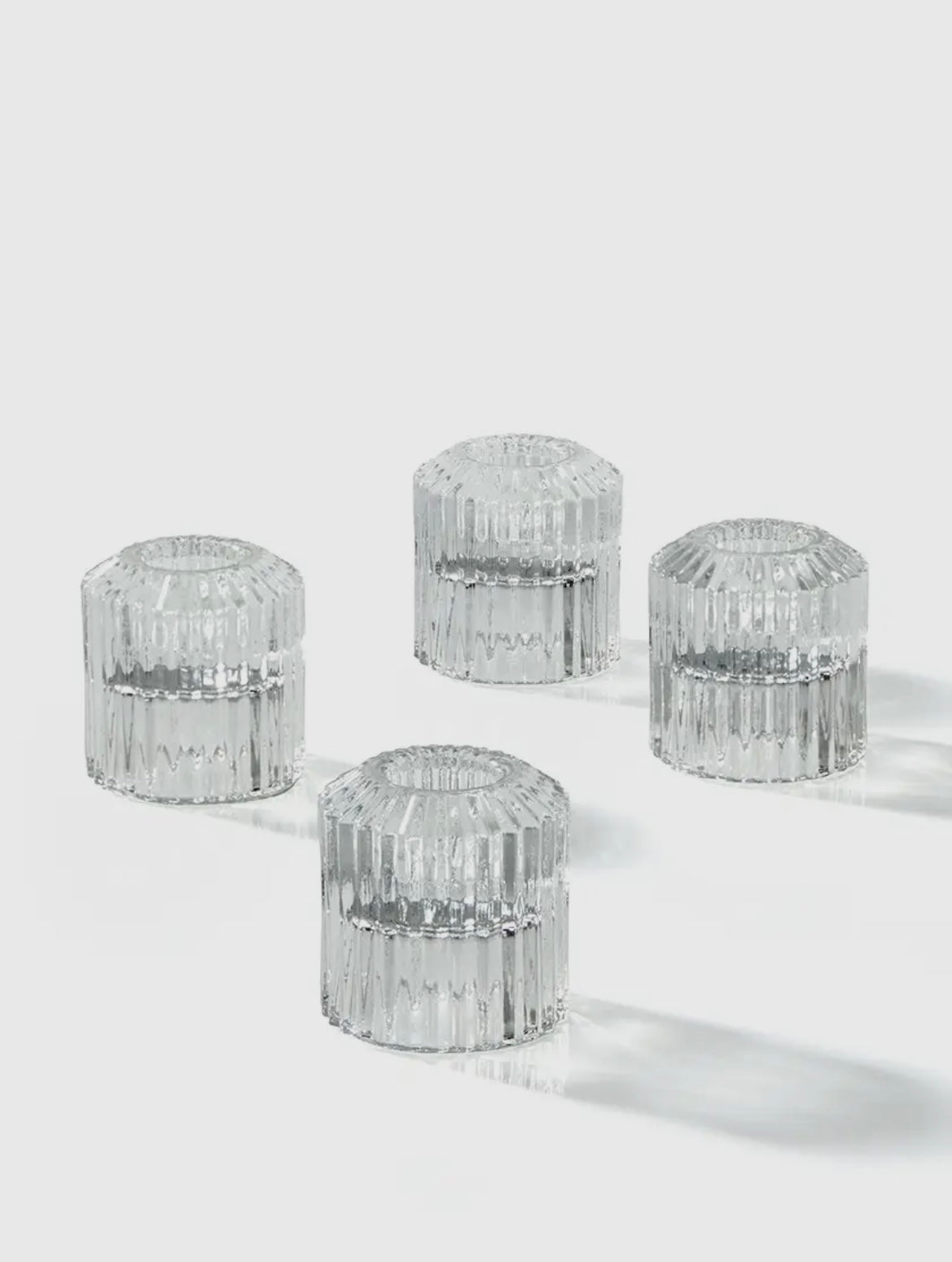 Pleated Glass Candle Holder