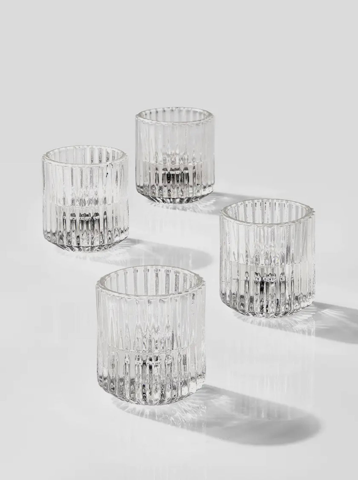 Pleated Glass Candle Holder