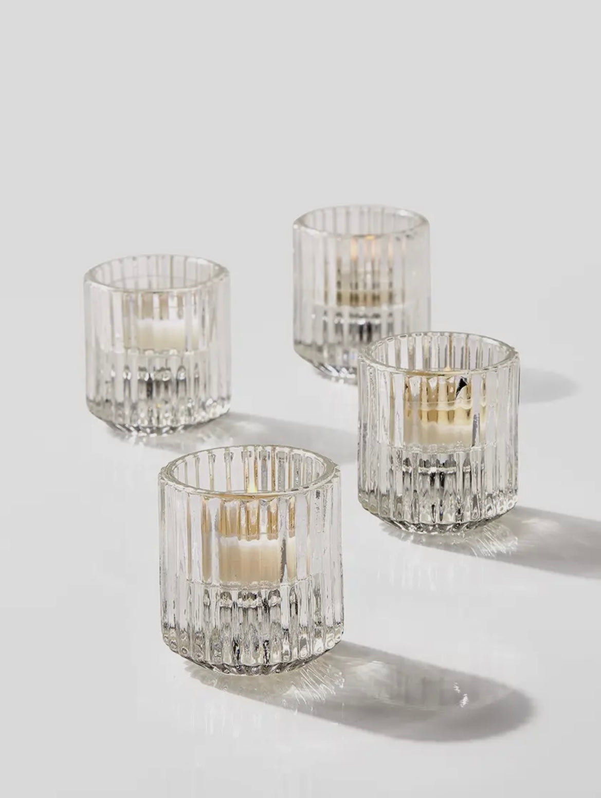 Pleated Glass Candle Holder (rent)